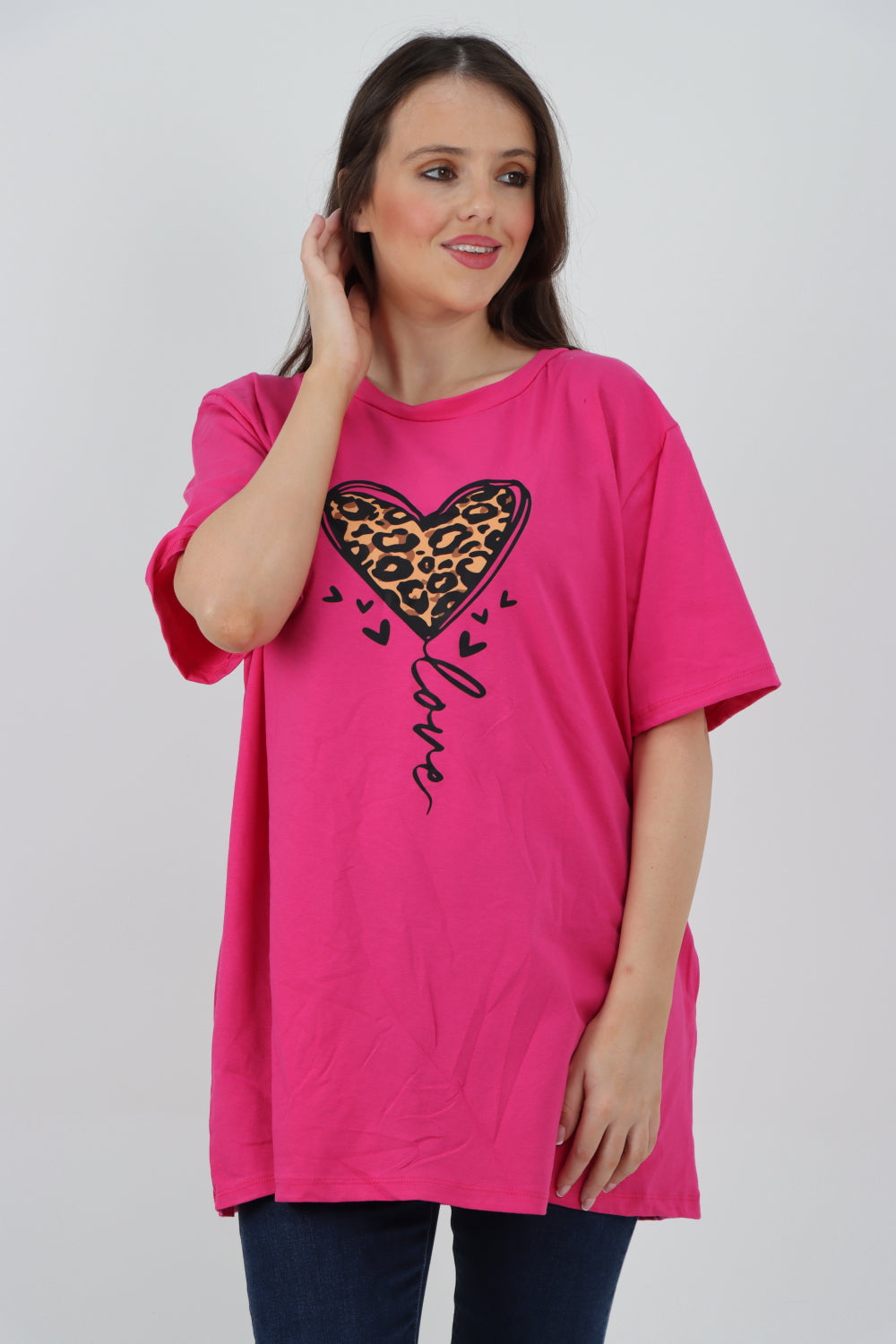 3D Animal Heart Print Short Sleeve Top