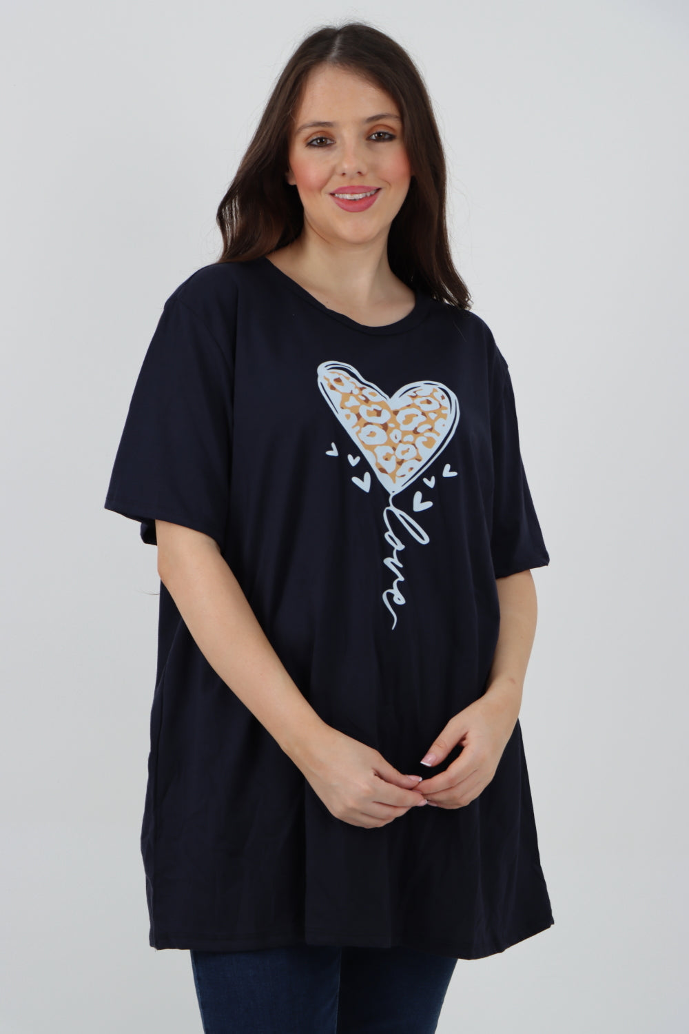 3D Animal Heart Print Short Sleeve Top