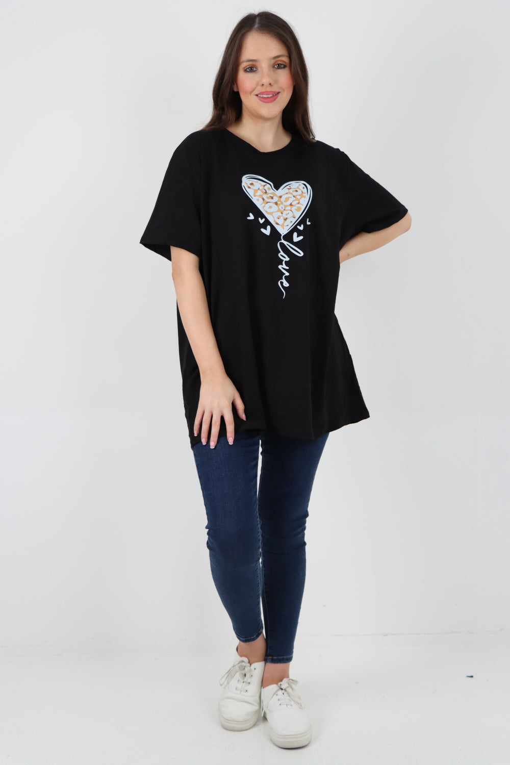 3D Animal Heart Print Short Sleeve Top