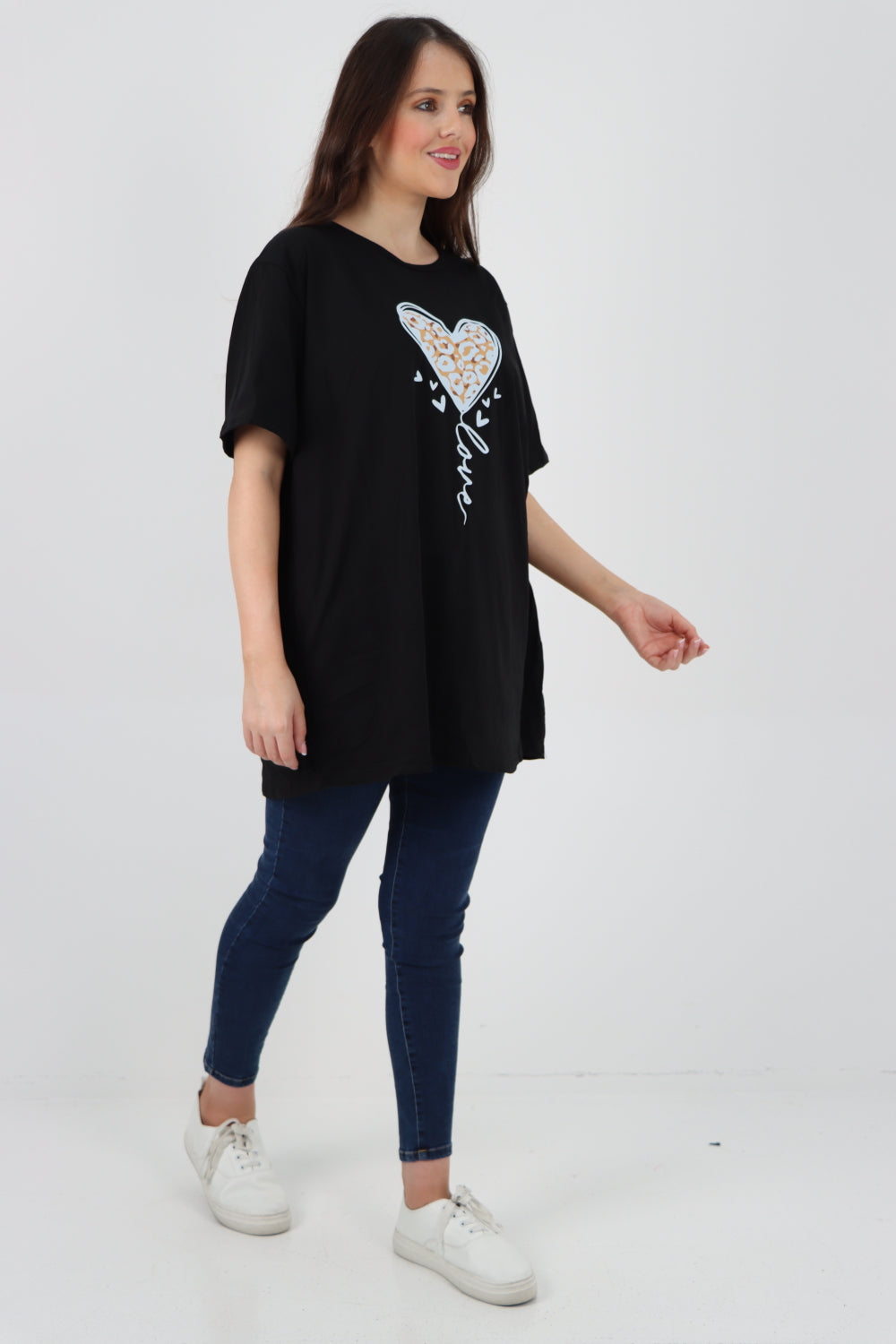 3D Animal Heart Print Short Sleeve Top