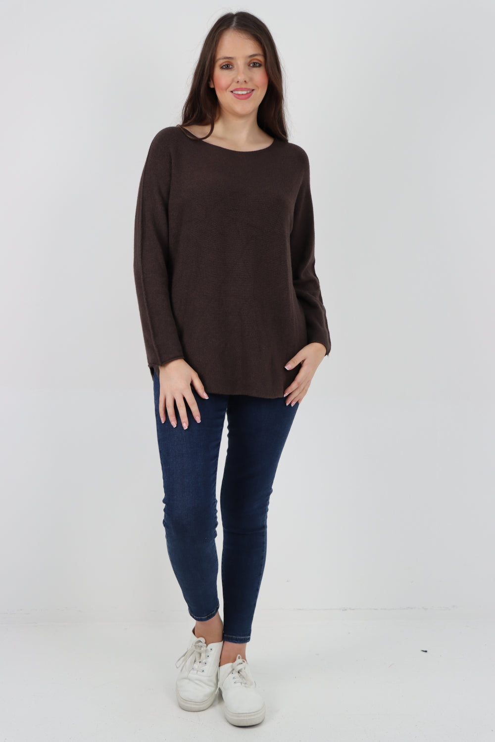 Basic Plain Knitted Jumper Top