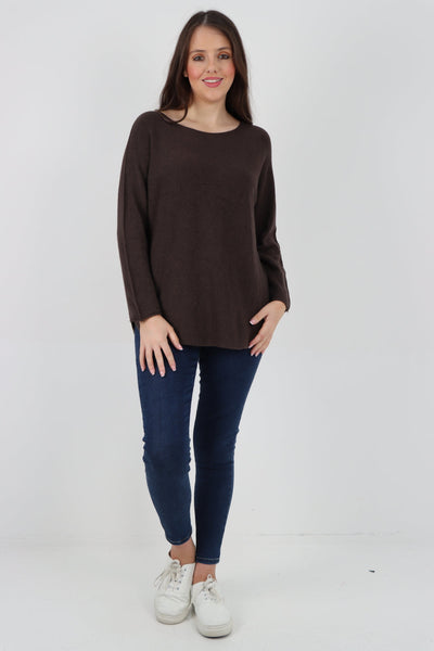 Basic Plain Knitted Jumper Top