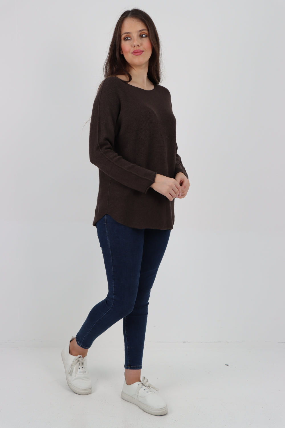 Basic Plain Knitted Jumper Top