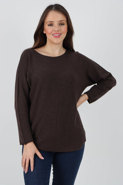 Basic Plain Knitted Jumper Top