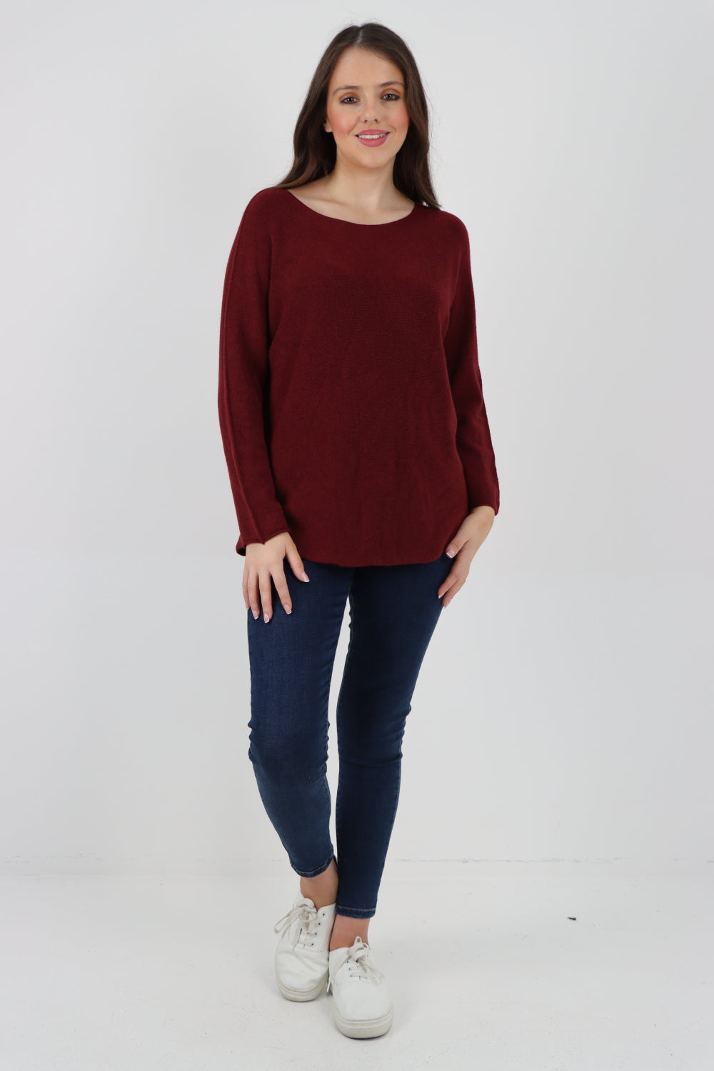 Basic Plain Knitted Jumper Top