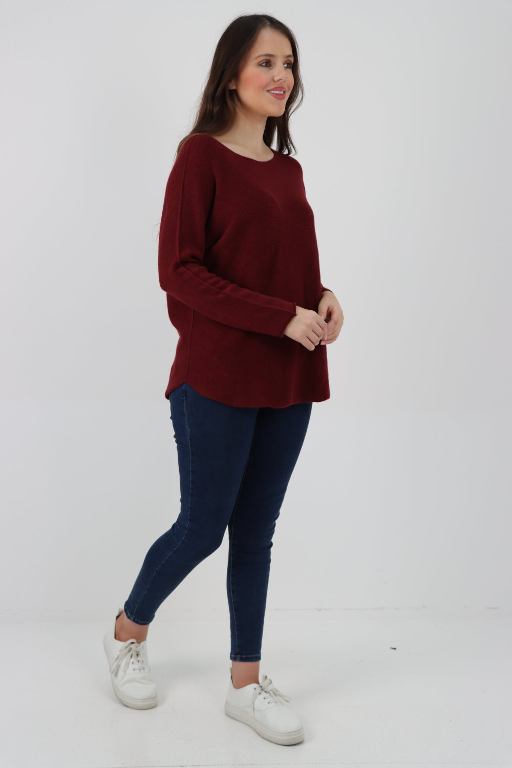 Basic Plain Knitted Jumper Top