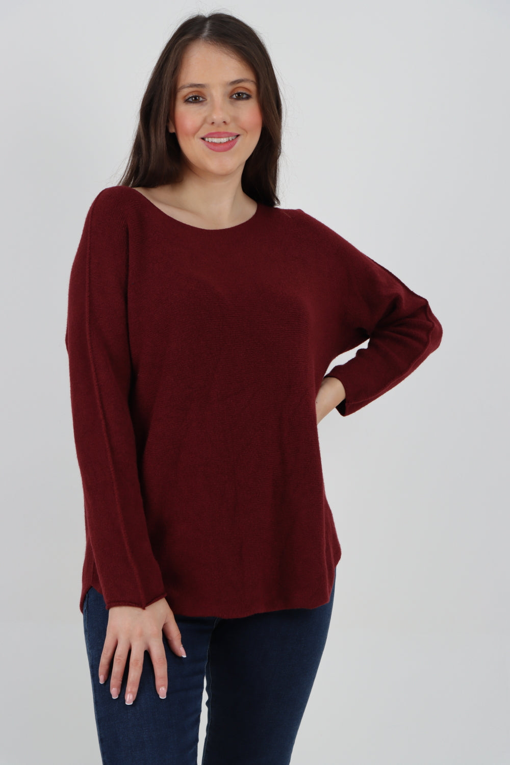 Basic Plain Knitted Jumper Top