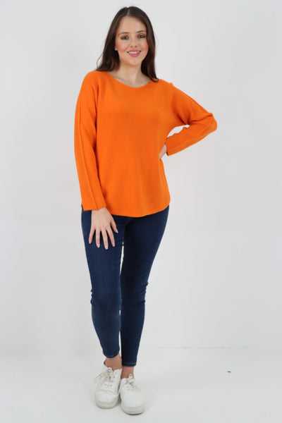 Basic Plain Knitted Jumper Top