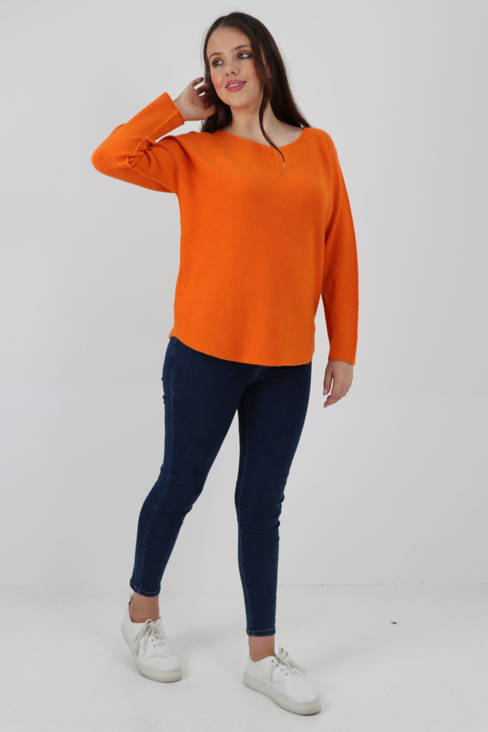 Basic Plain Knitted Jumper Top