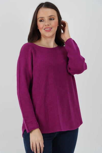 Basic Plain Knitted Jumper Top