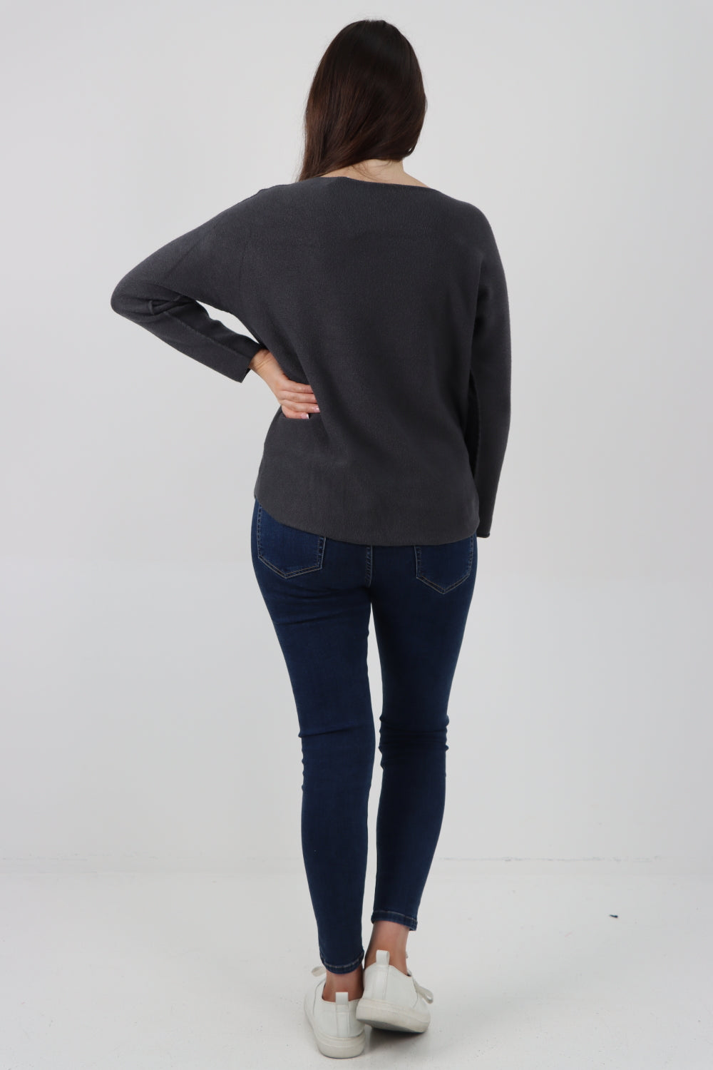 Basic Plain Knitted Jumper Top