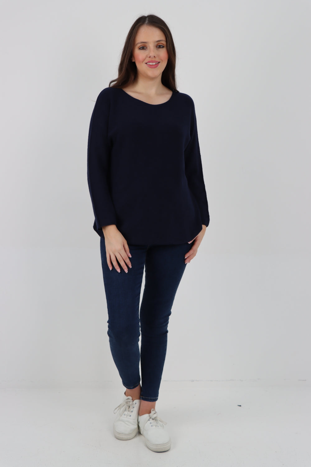 Basic Plain Knitted Jumper Top