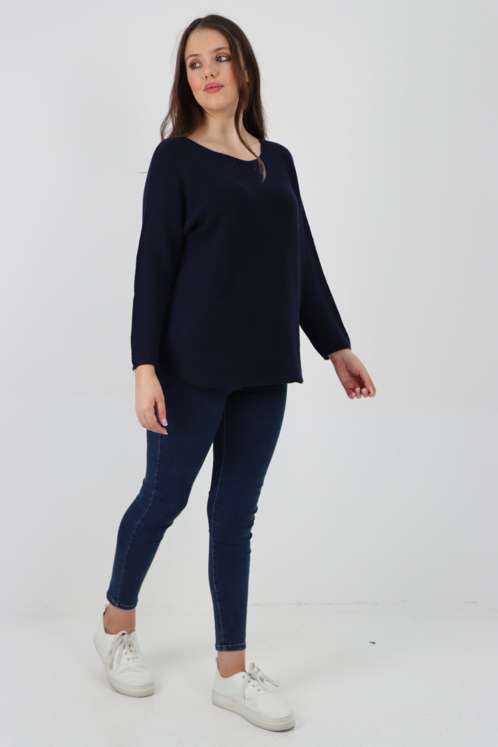 Basic Plain Knitted Jumper Top