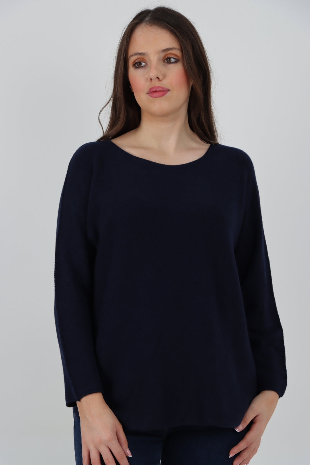 Basic Plain Knitted Jumper Top