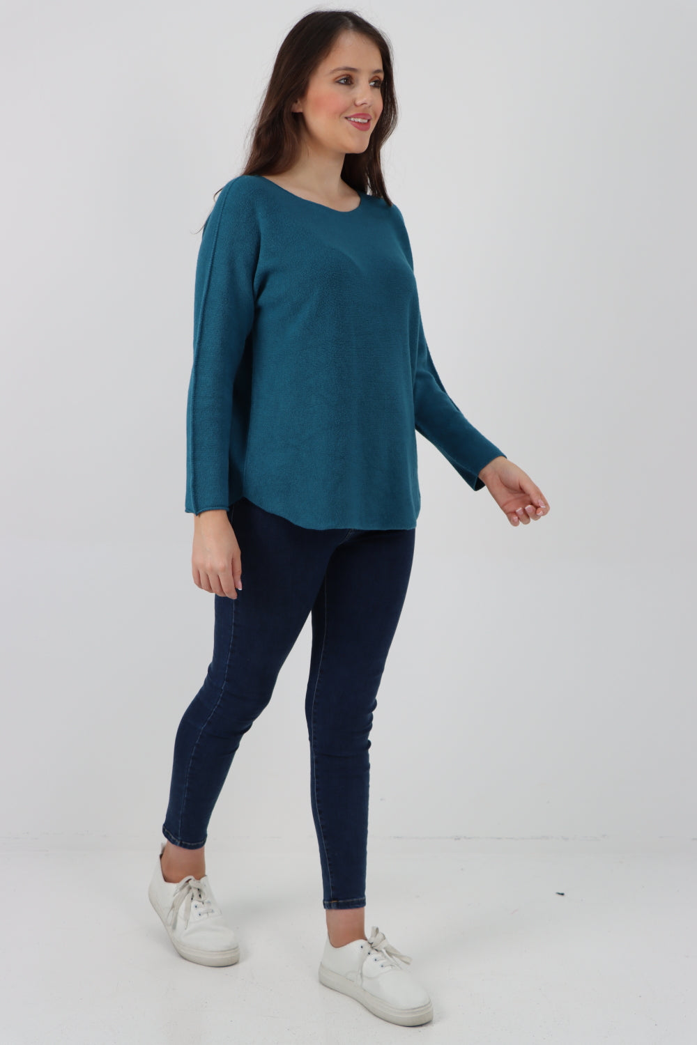 Basic Plain Knitted Jumper Top