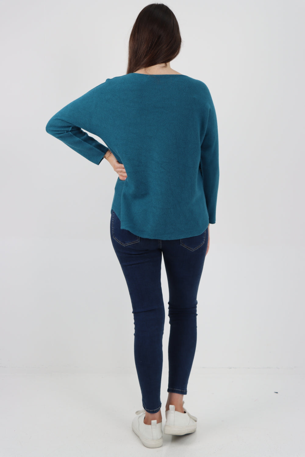 Basic Plain Knitted Jumper Top