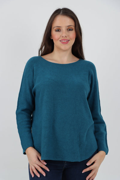 Basic Plain Knitted Jumper Top