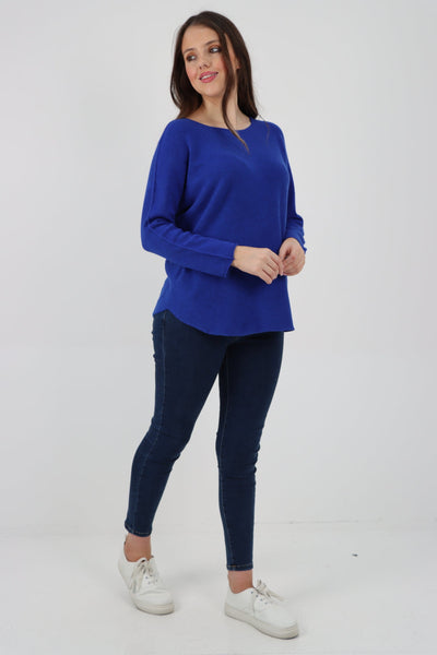 Basic Plain Knitted Jumper Top