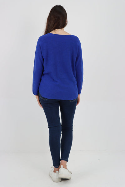 Basic Plain Knitted Jumper Top