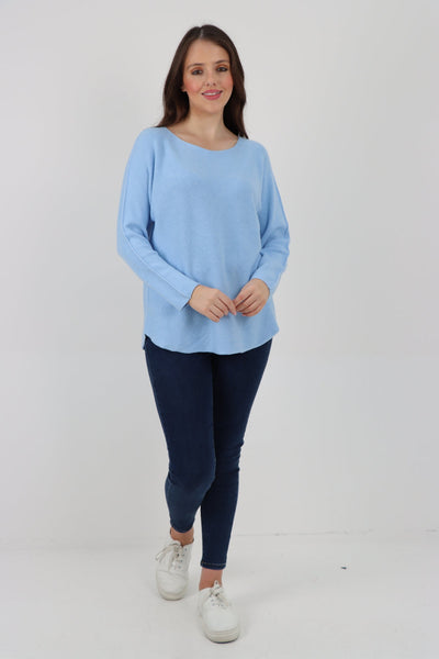 Basic Plain Knitted Jumper Top