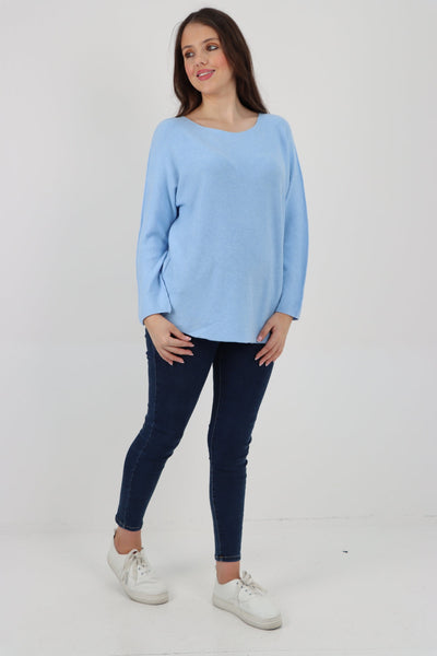 Basic Plain Knitted Jumper Top