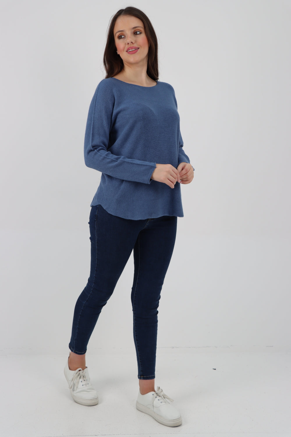 Basic Plain Knitted Jumper Top