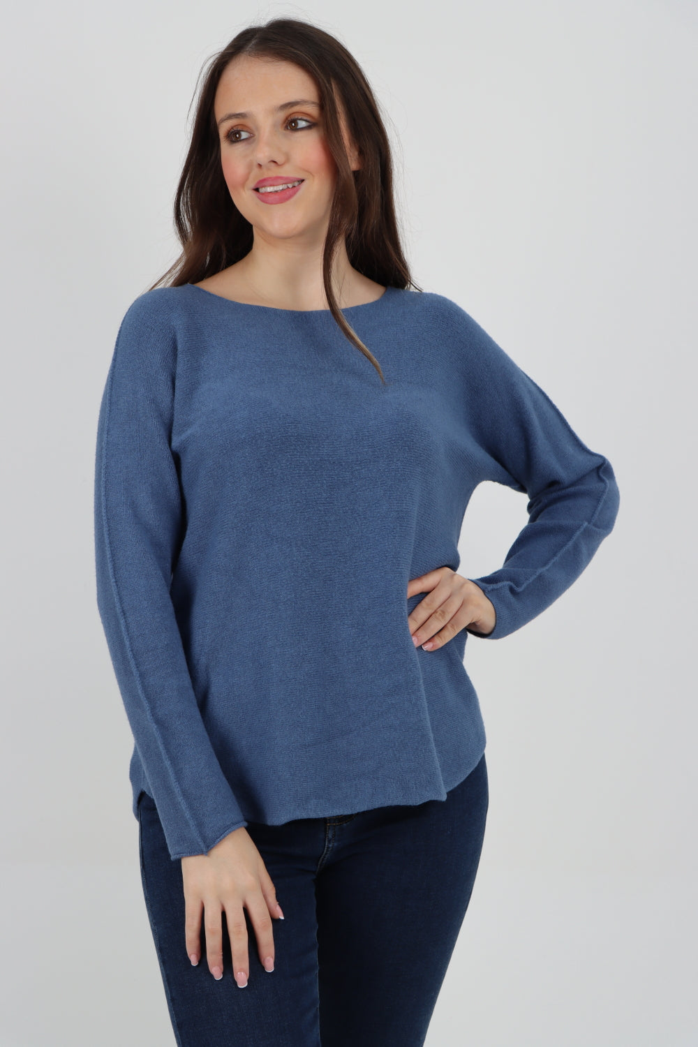 Basic Plain Knitted Jumper Top