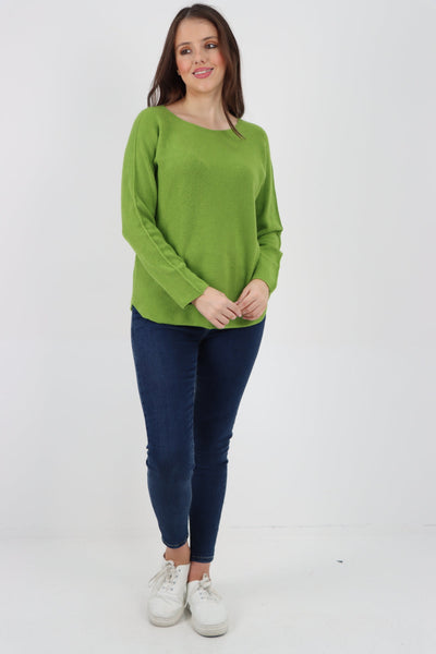 Basic Plain Knitted Jumper Top