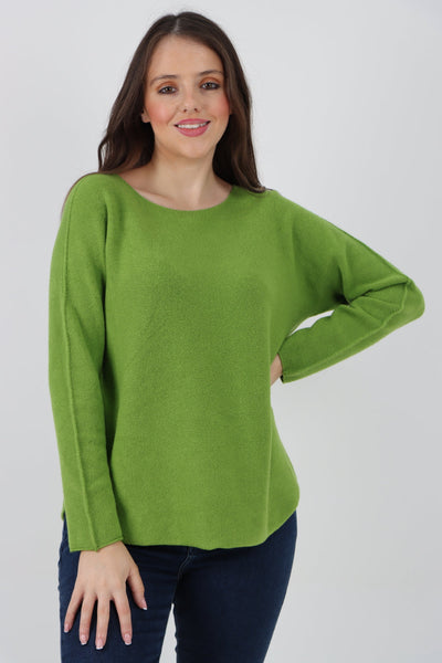 Basic Plain Knitted Jumper Top