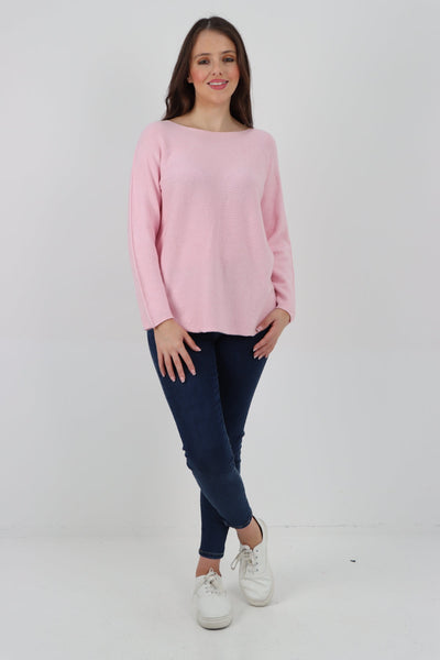 Basic Plain Knitted Jumper Top