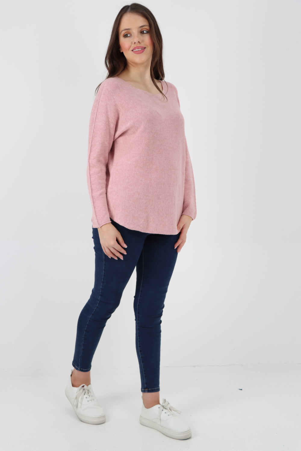 Basic Plain Knitted Jumper Top