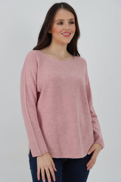 Basic Plain Knitted Jumper Top