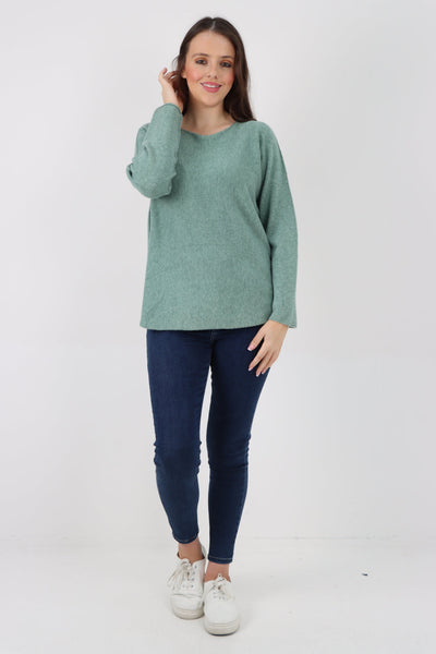 Basic Plain Knitted Jumper Top