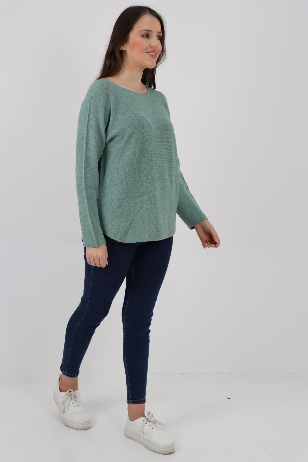 Basic Plain Knitted Jumper Top