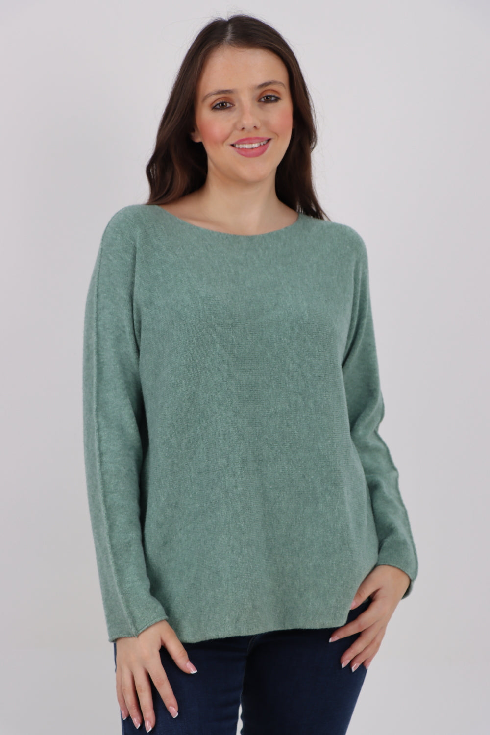 Basic Plain Knitted Jumper Top