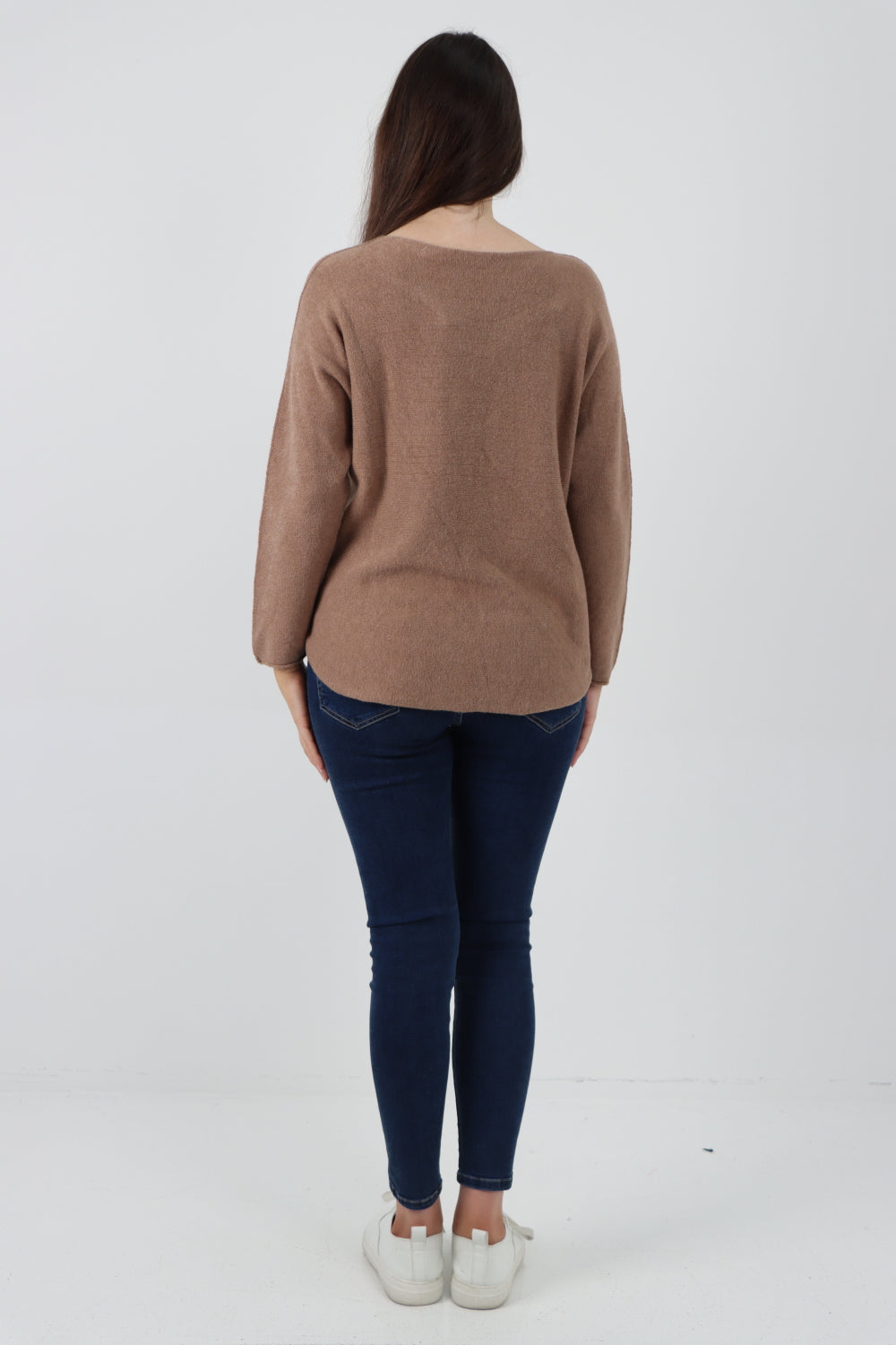 Basic Plain Knitted Jumper Top