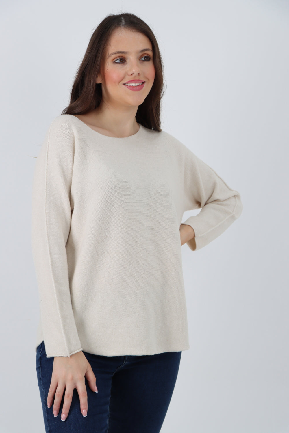 Basic Plain Knitted Jumper Top