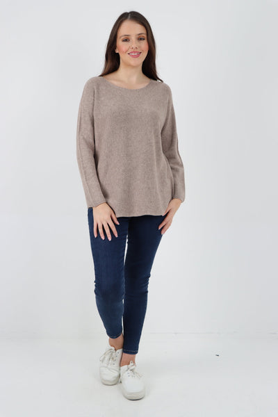 Basic Plain Knitted Jumper Top