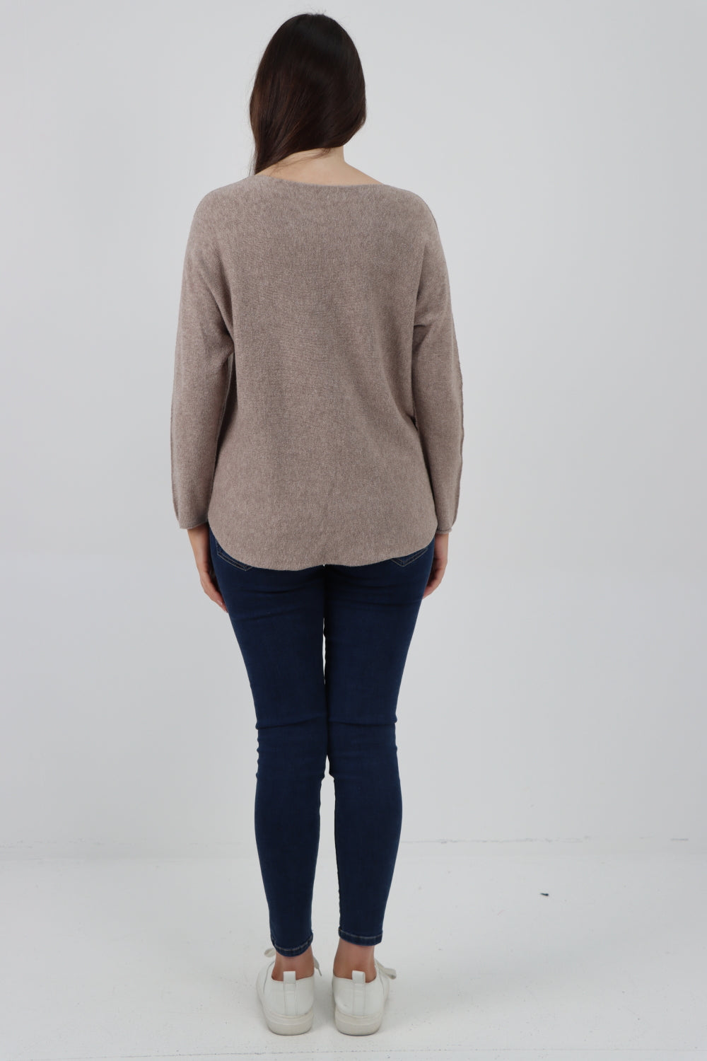 Basic Plain Knitted Jumper Top