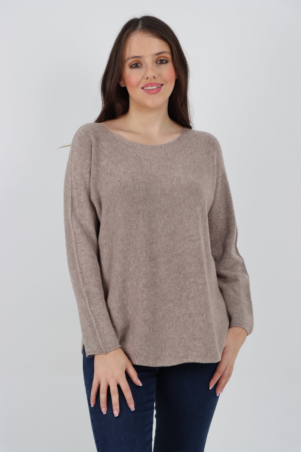 Basic Plain Knitted Jumper Top