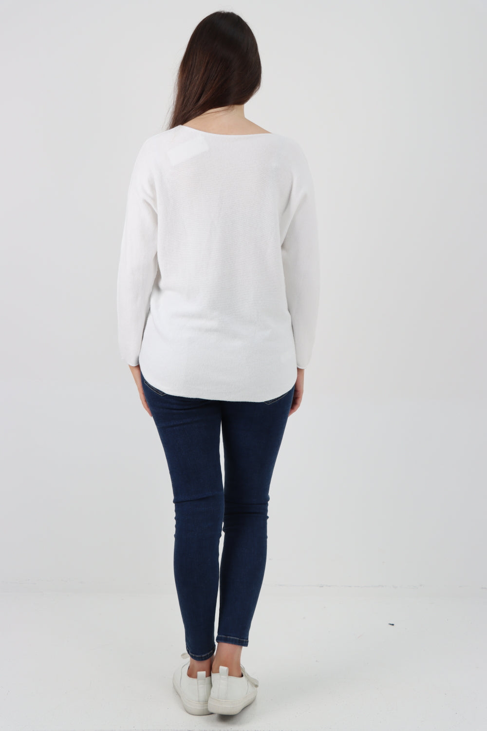 Basic Plain Knitted Jumper Top