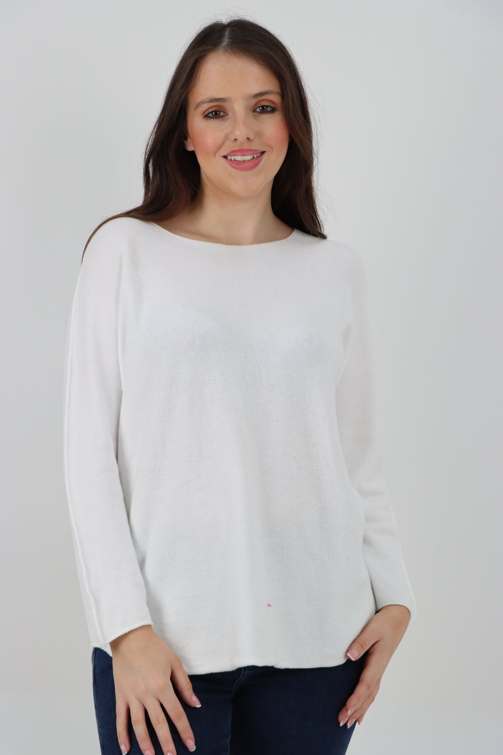 Basic Plain Knitted Jumper Top