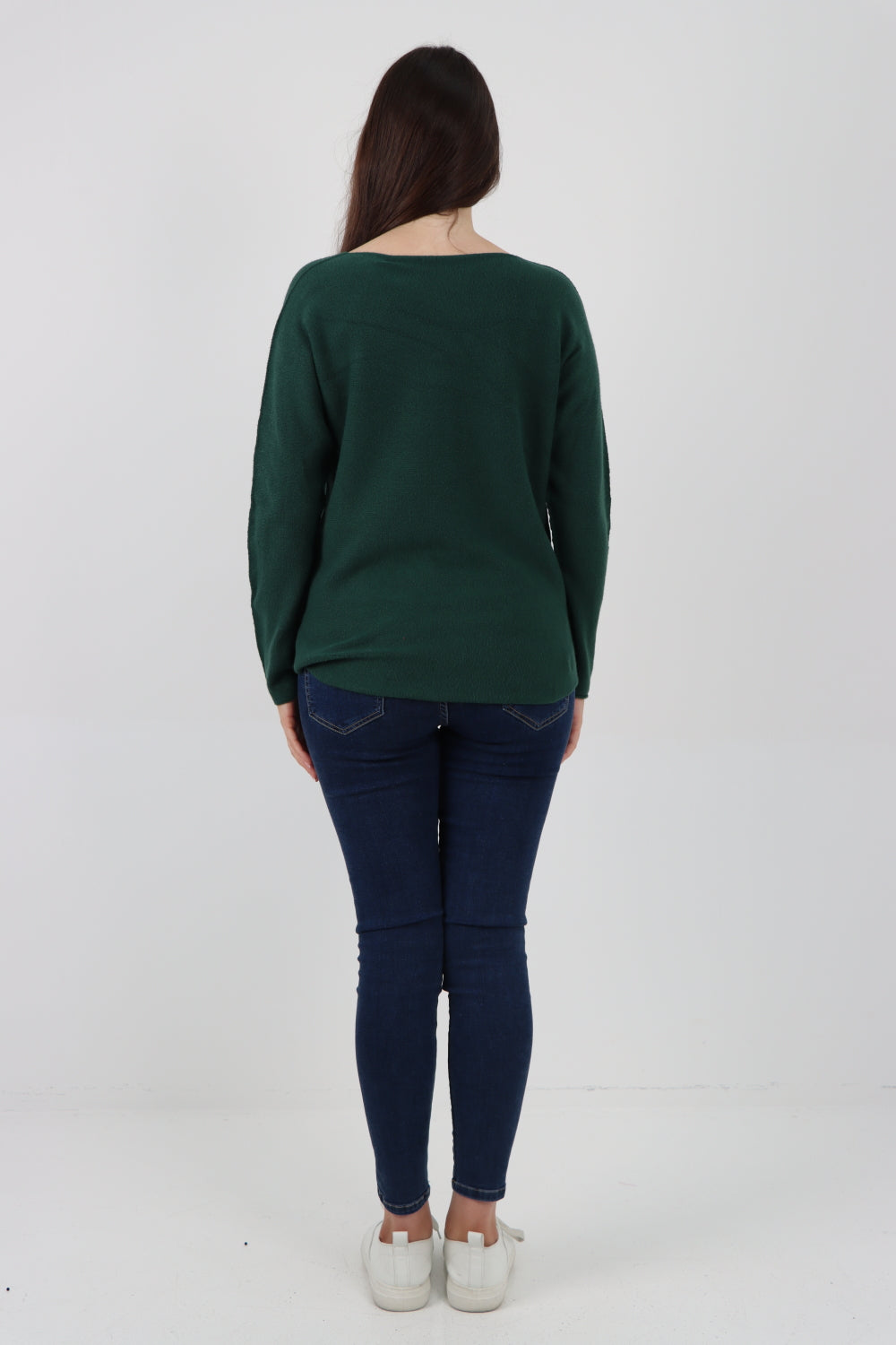 Knitted V Neck Plain Basic Jumper Top