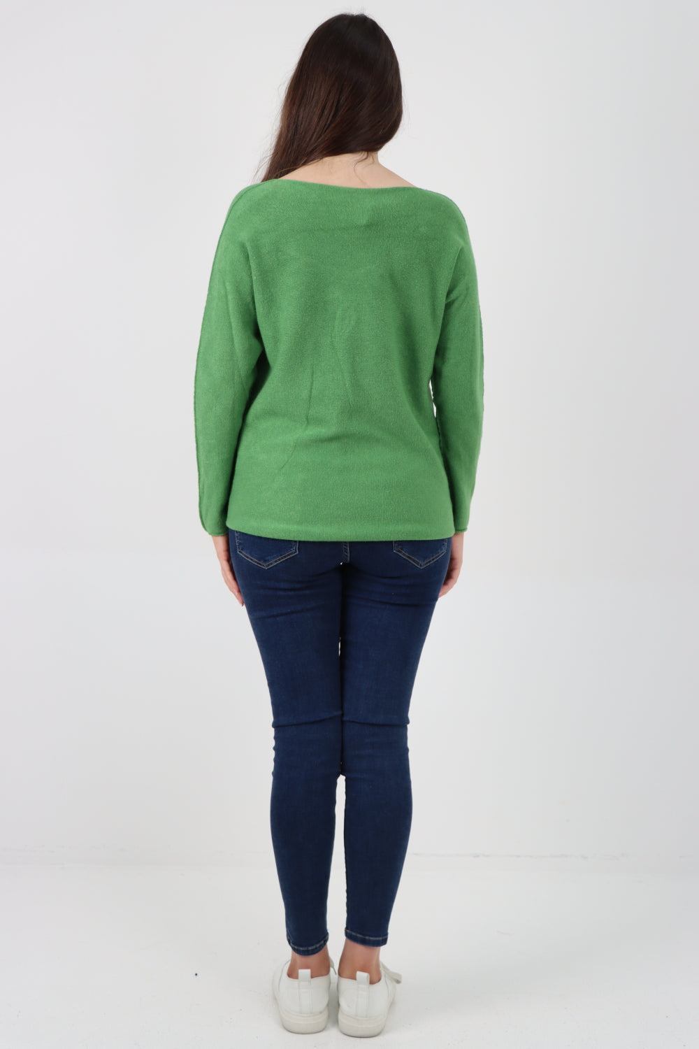 Knitted V Neck Plain Basic Jumper Top