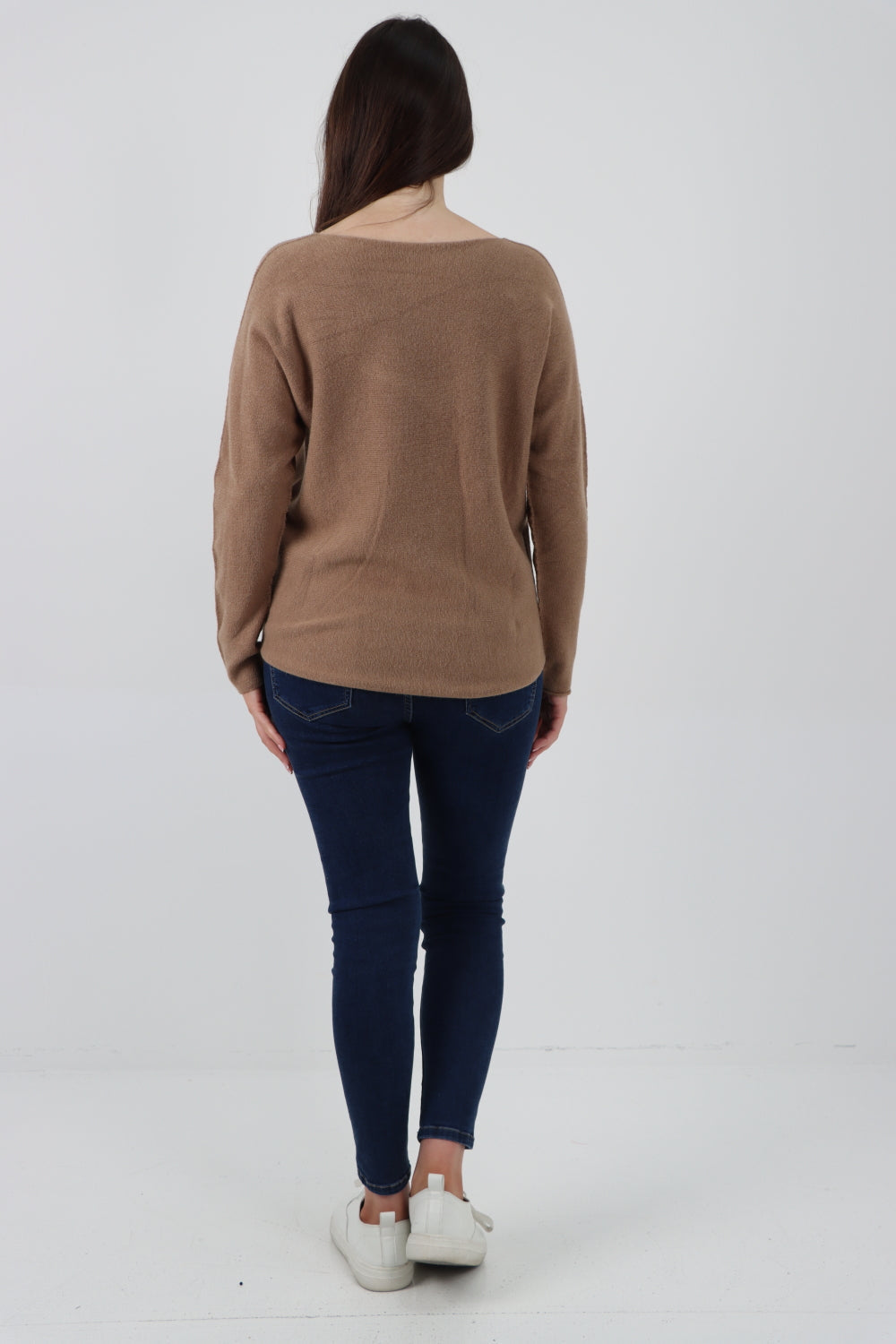 Knitted V Neck Plain Basic Jumper Top