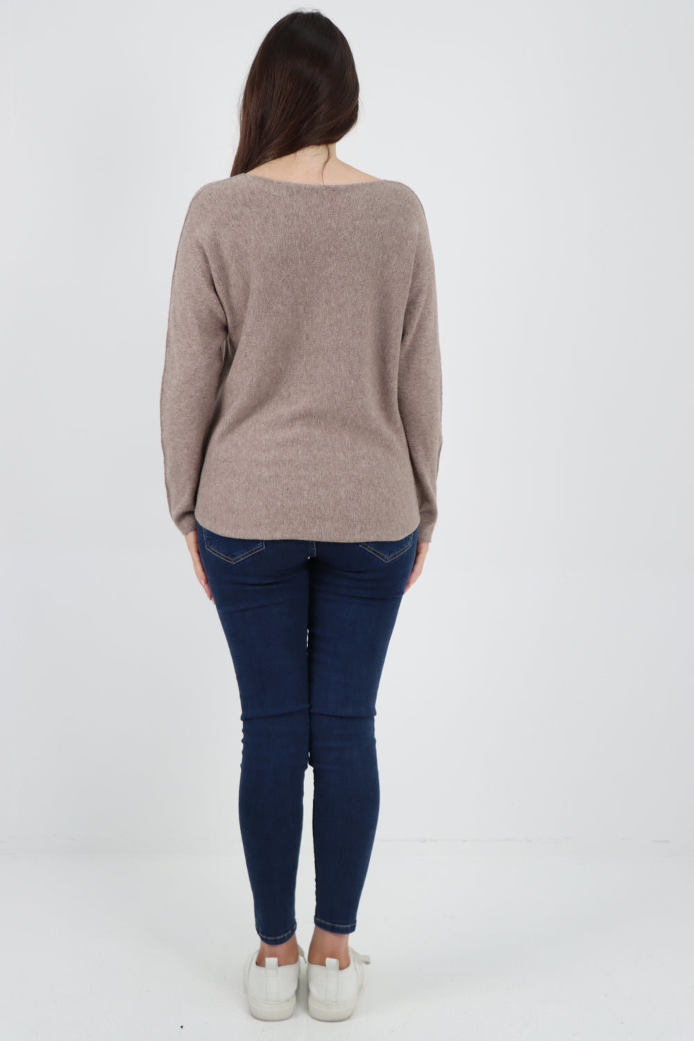 Knitted V Neck Plain Basic Jumper Top