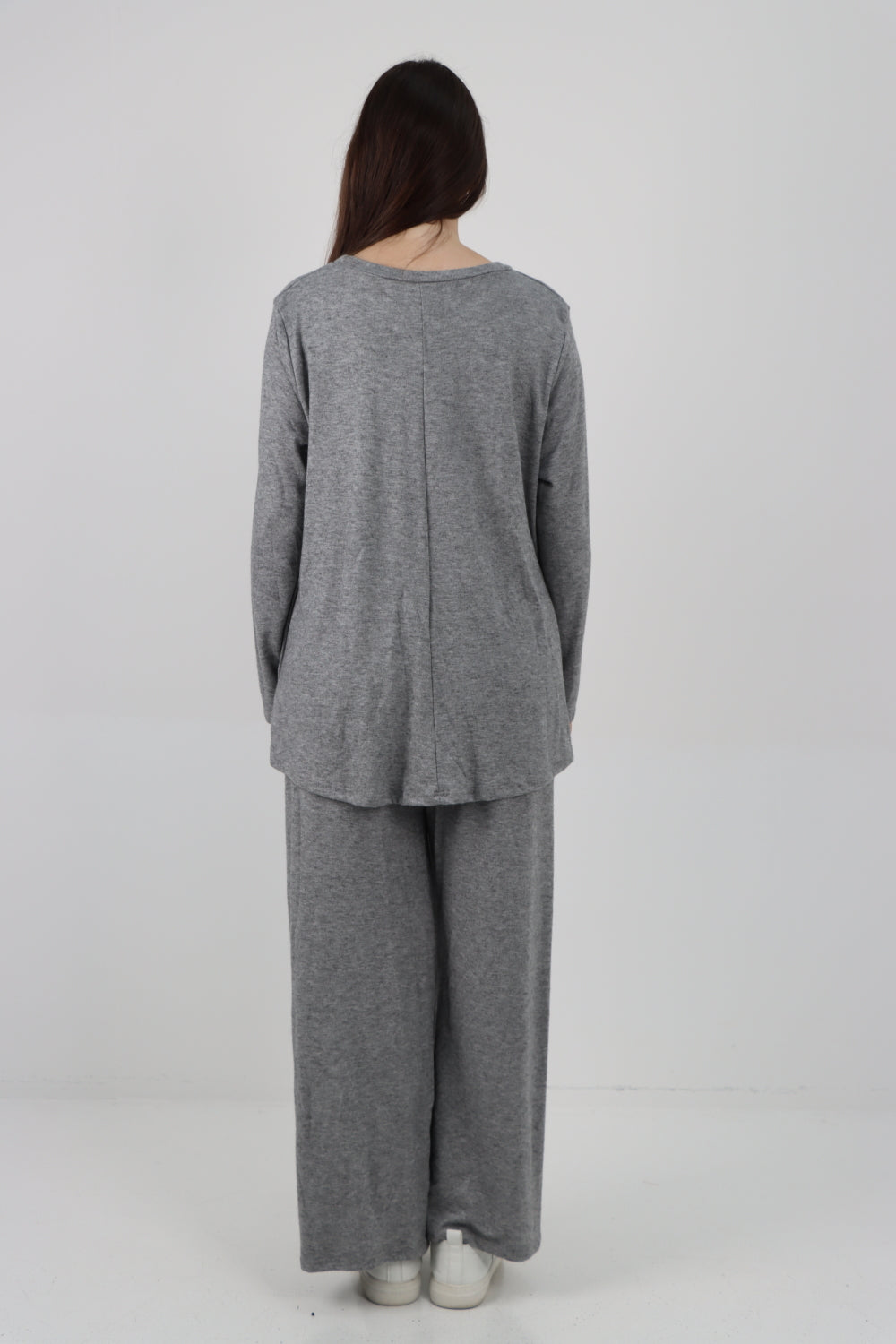 Plain Long Sleeve Top & Trouser Soft Knit Co - Ord Set