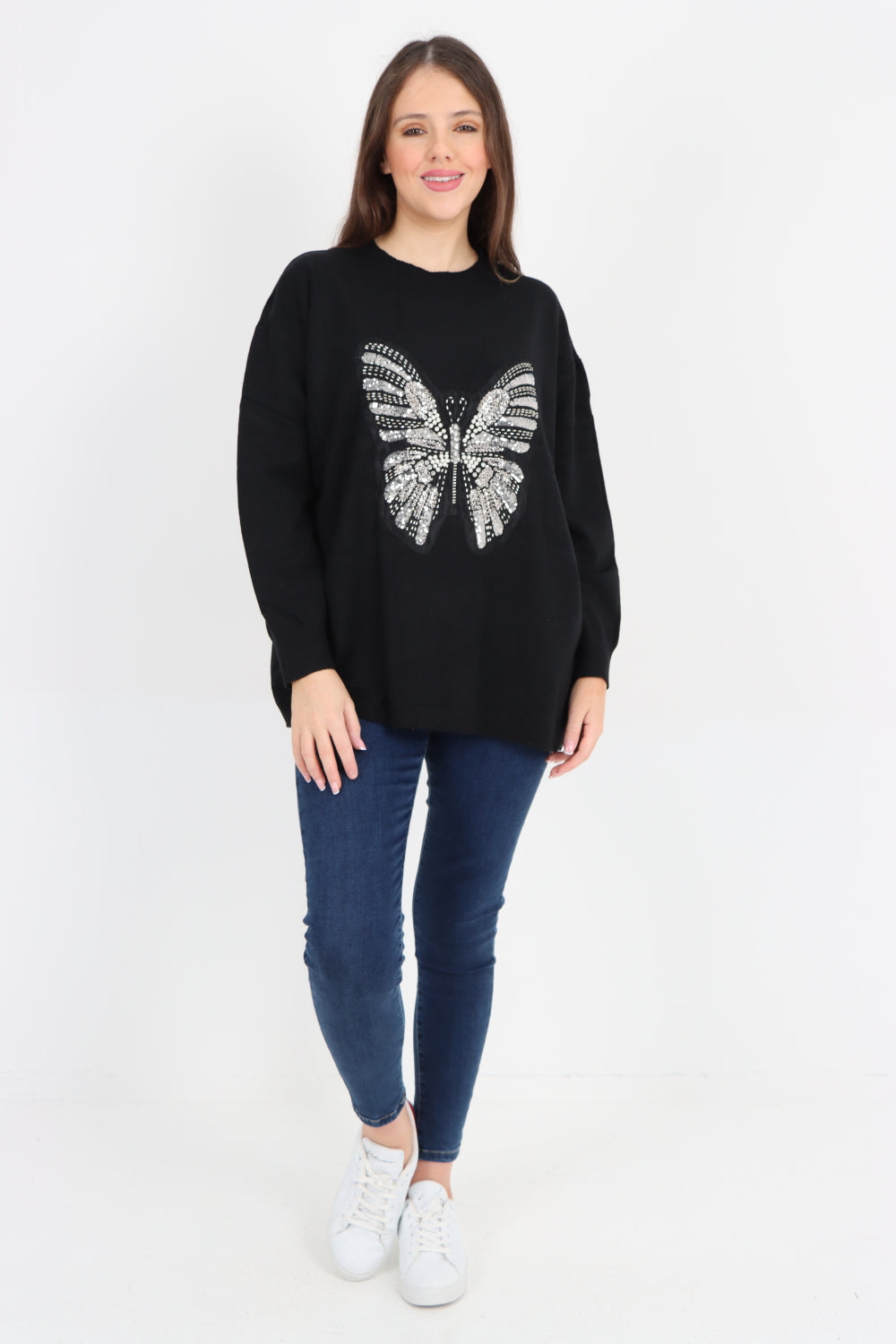 Butterfly Print Soft Knit Jumper Top