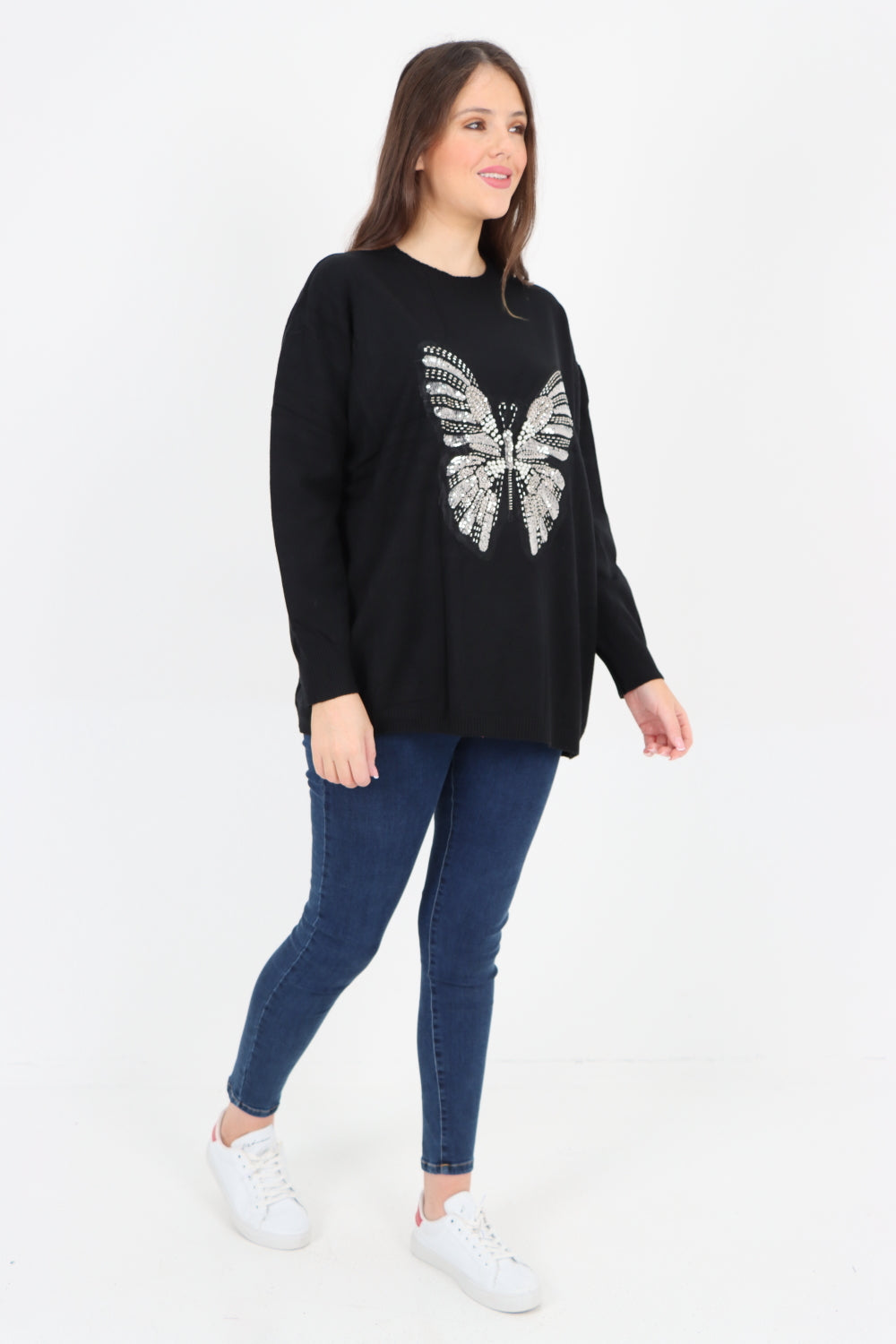 Butterfly Print Soft Knit Jumper Top