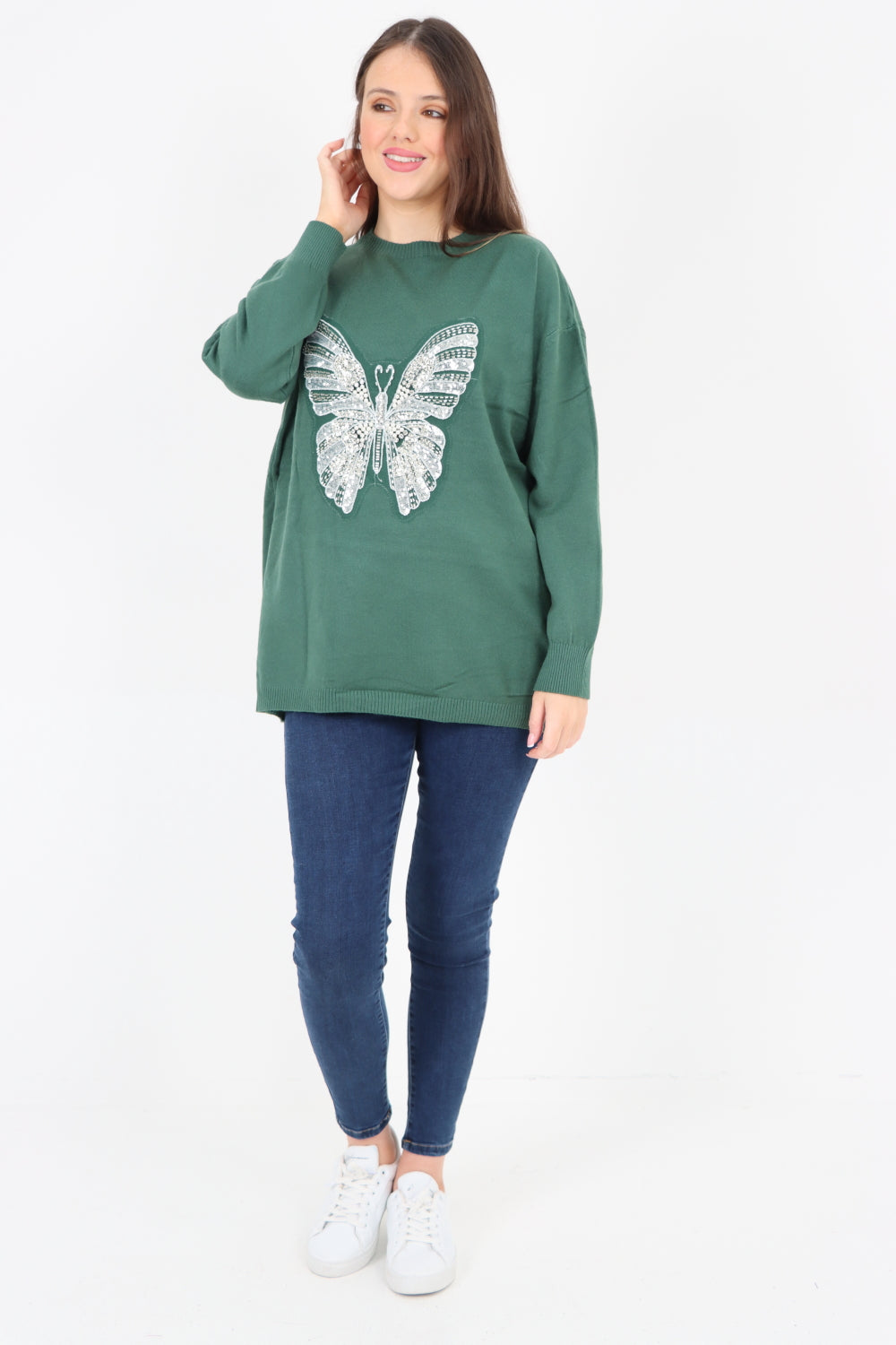 Butterfly Print Soft Knit Jumper Top